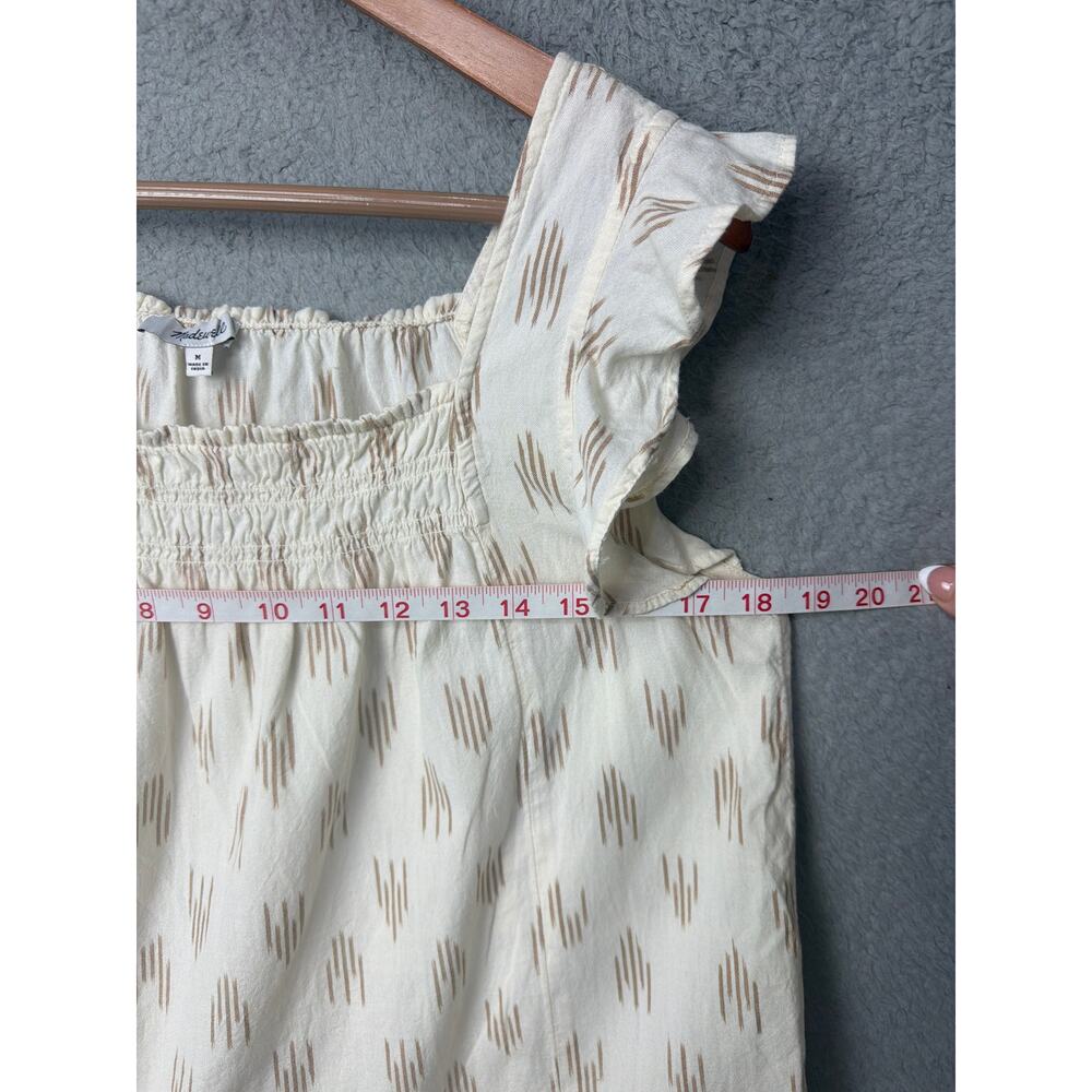 Madewell XS Smocked Ruffle-Strap Tank Top Ikat Pattern Size M Boho Indie Coastal - Picture 4 of 8